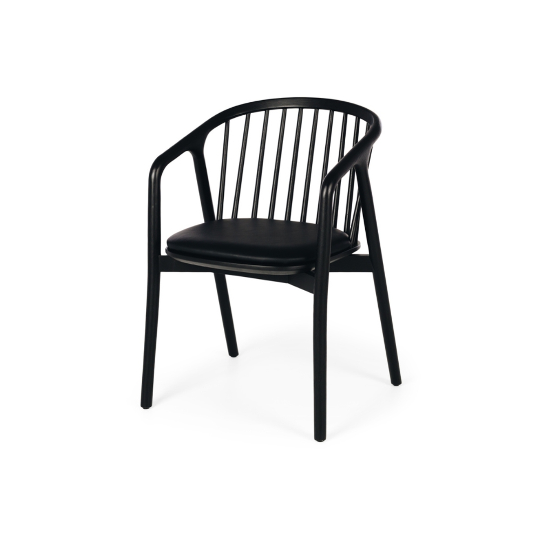 NORD Dining Chair Black Oak and Black PU Seat image 0